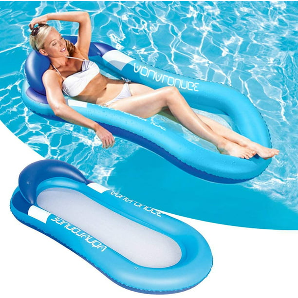 Inflatable Floating Water Hammock Float Pool Lounge Bed Summer Swimming Chairs#